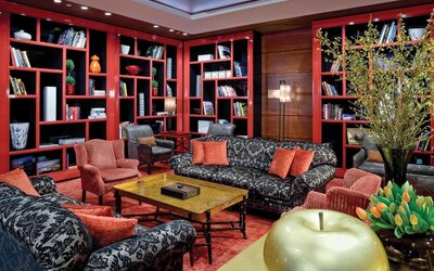 Lobby and coworking lounge at The Bostonian Boston, A Millennium Hotel.