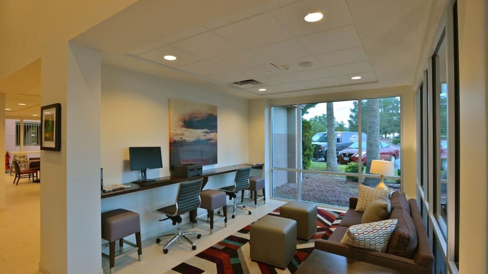 Business center available at Hawthorn Suites By Wyndham El Paso Airport.