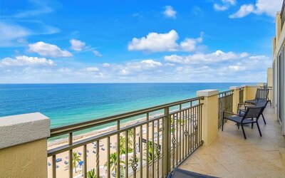 Room balcony with ocean view at The Atlantic Hotel & Spa.