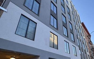 Hotel entrance at Rose Hotel, Bronx.