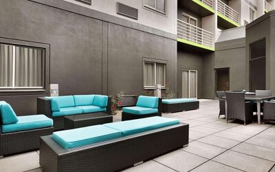Outdoor furniture available at Radisson Akron/Fairlawn.