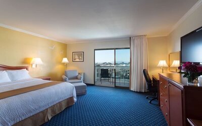 Spacious day use room with balcony at The Marina Inn On San Francisco Bay.