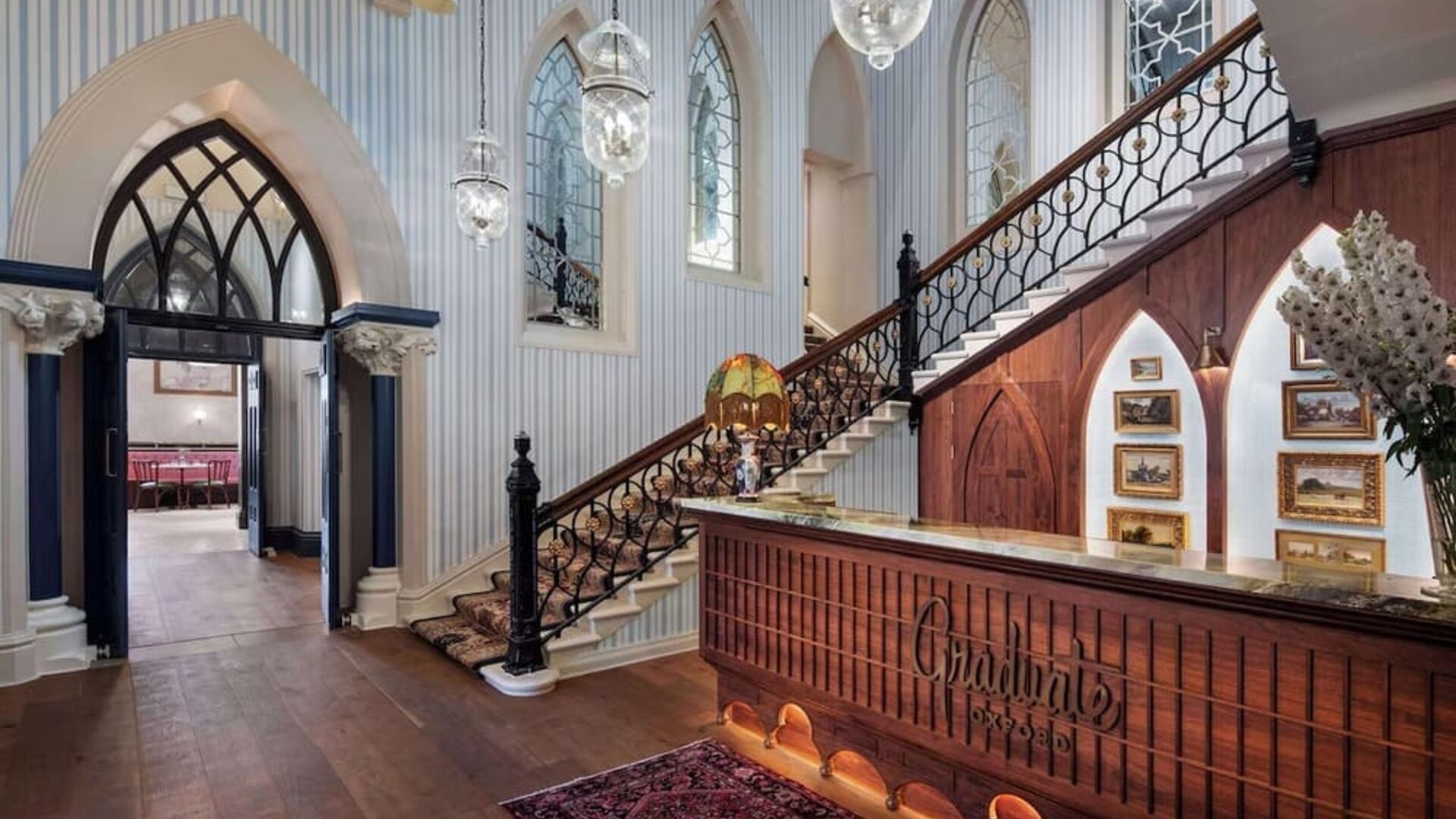 Hotel lobby at The Randolph Hotel Oxford.