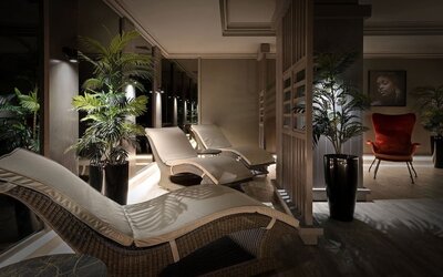 Spa with sauna at Leonardo Royal Hotel London City.