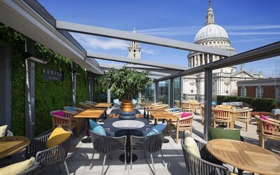 Rooftop terrace at Leonardo Royal St Paul's Hotel.