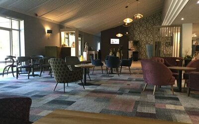 Lobby lounge at Novotel Manchester West.
