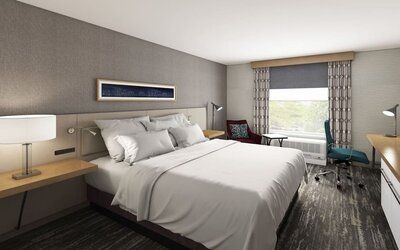 Day use room with natural light at Hilton Garden Inn Queens/JFK Airport.