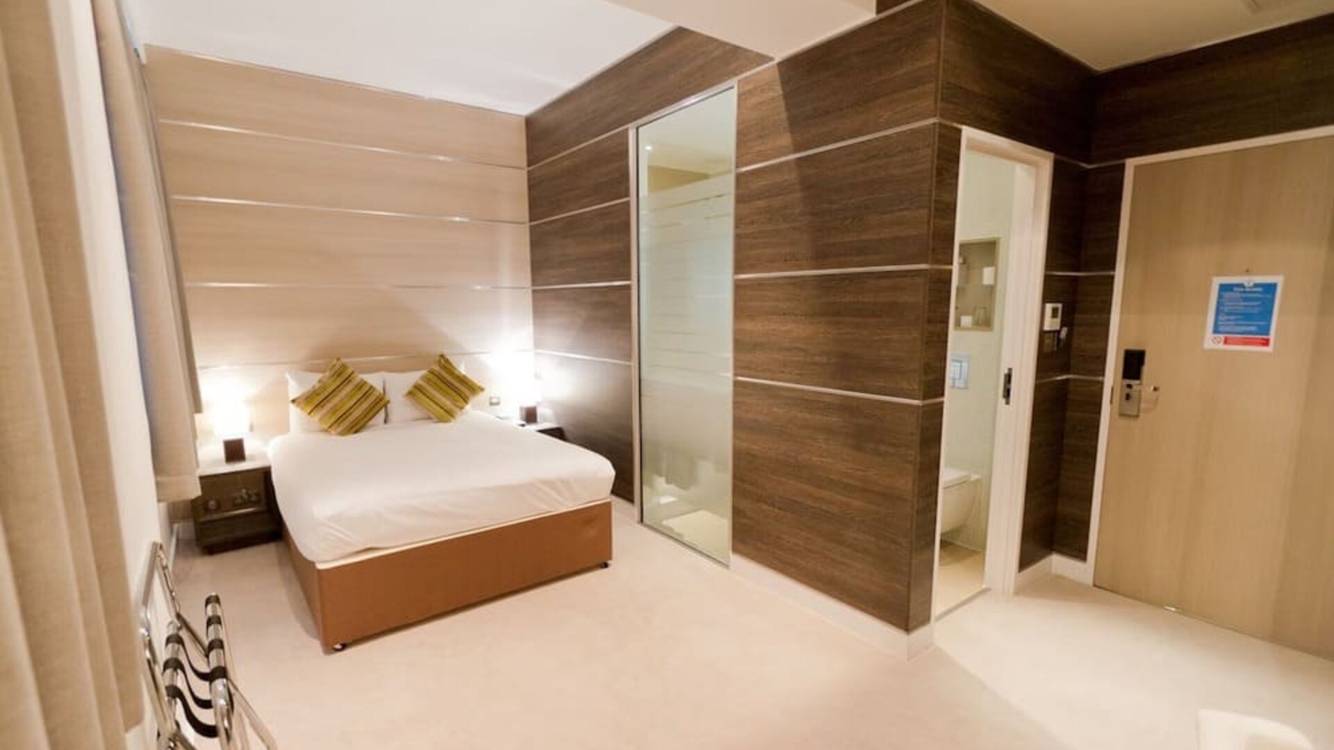 Bright and spacious day use room with private bathroom and workspace at The Wesley Euston Hotel.