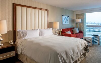 Day use room with sofa at Renaissance Newark Airport Hotel.