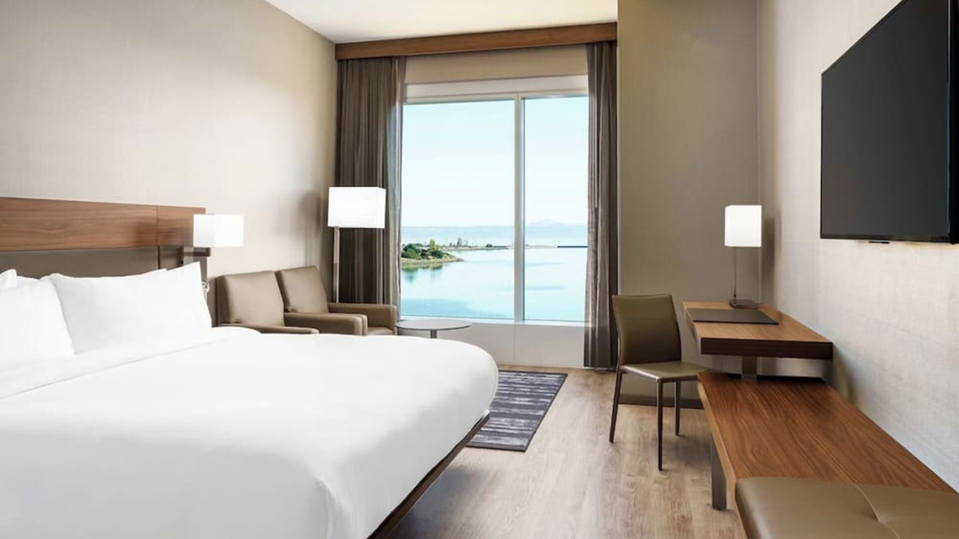 Day use room with natural light at AC Hotel By Marriott SFO/Oyster Point Waterfront.
