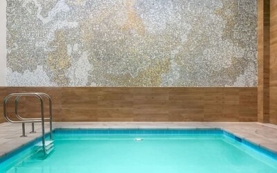 Refreshing indoor pool at AC Hotel By Marriott SFO/Oyster Point Waterfront.