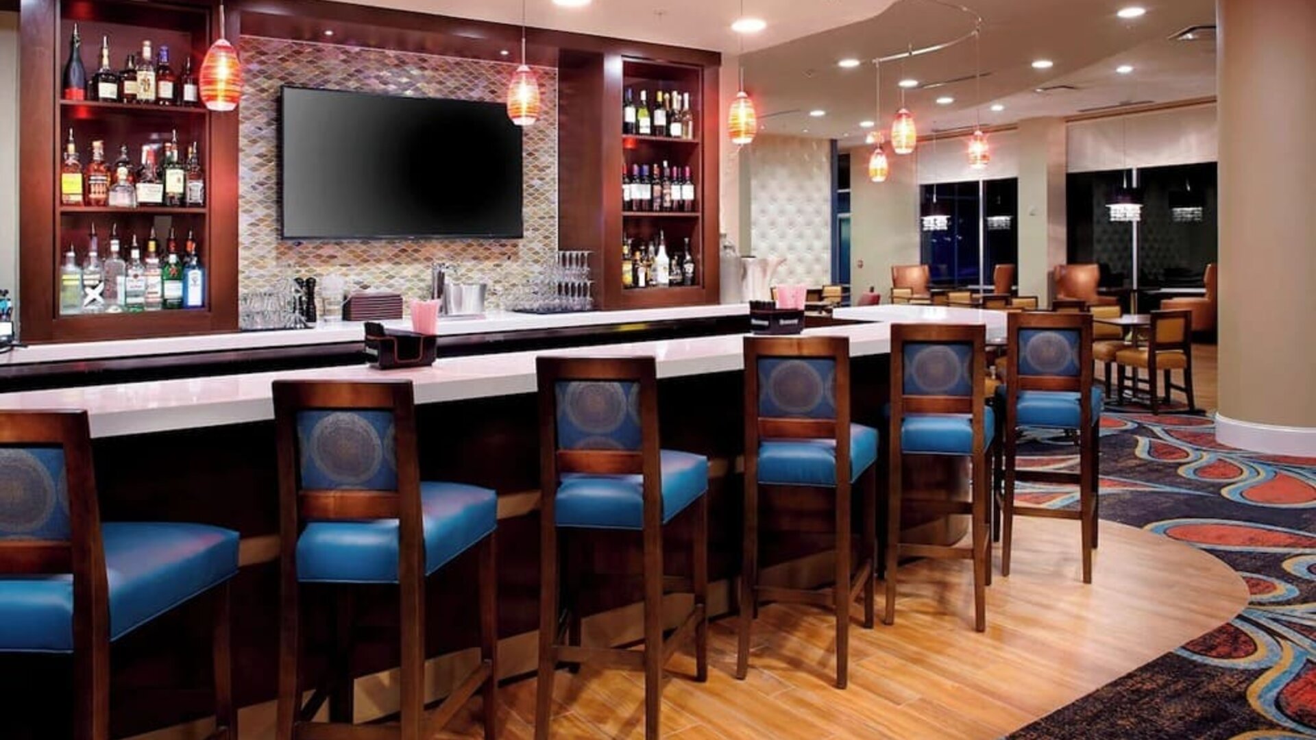 Hotel bar at Residence Inn Secaucus.