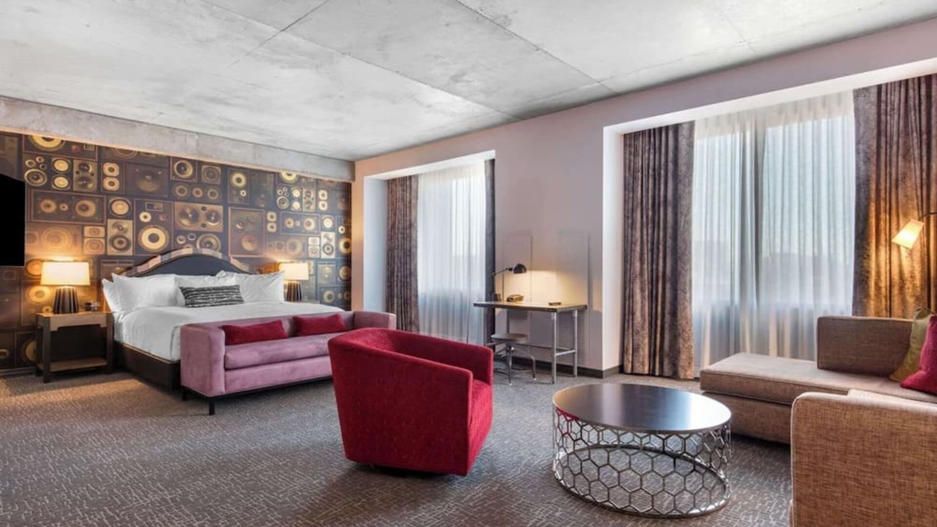 Day use room with living area at Cambria Hotel Nashville Downtown.