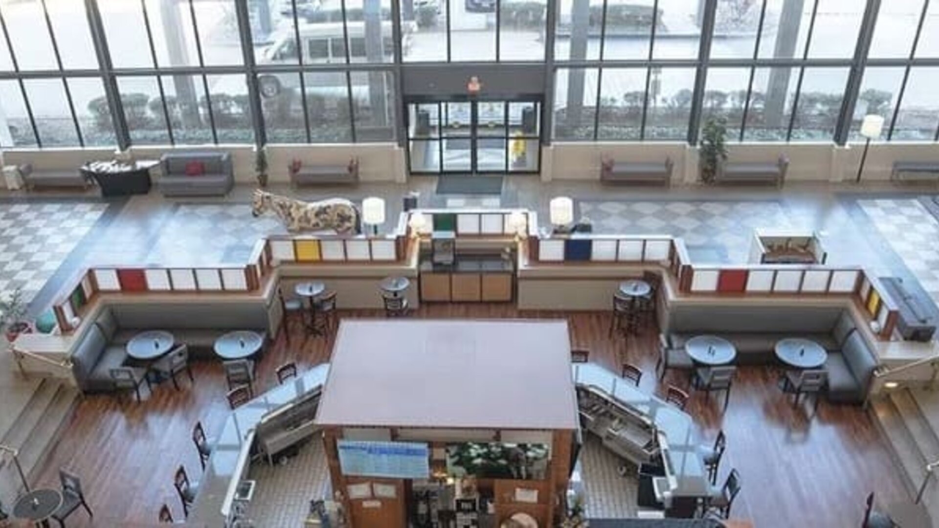 Lobby area at Atrium Hotel & Suites.