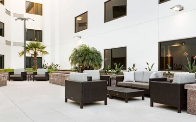 Outdoor furniture available at Courtyard By Marriott Redwood City.