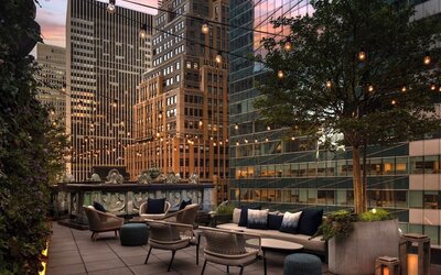 Romantic rooftop terrace at The Knickerbocker Hotel.