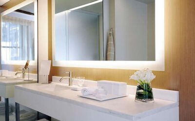 Day with with guest bathroom at The Knickerbocker Hotel.