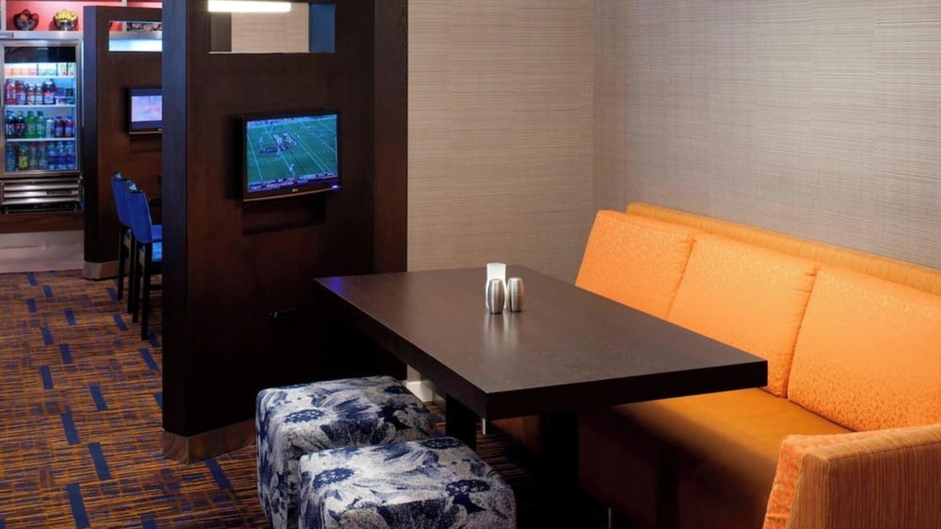 Media pods perfect for coworking at Courtyard By Marriott Cypress Anaheim.