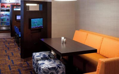 Media pods perfect for coworking at Courtyard By Marriott Cypress Anaheim.