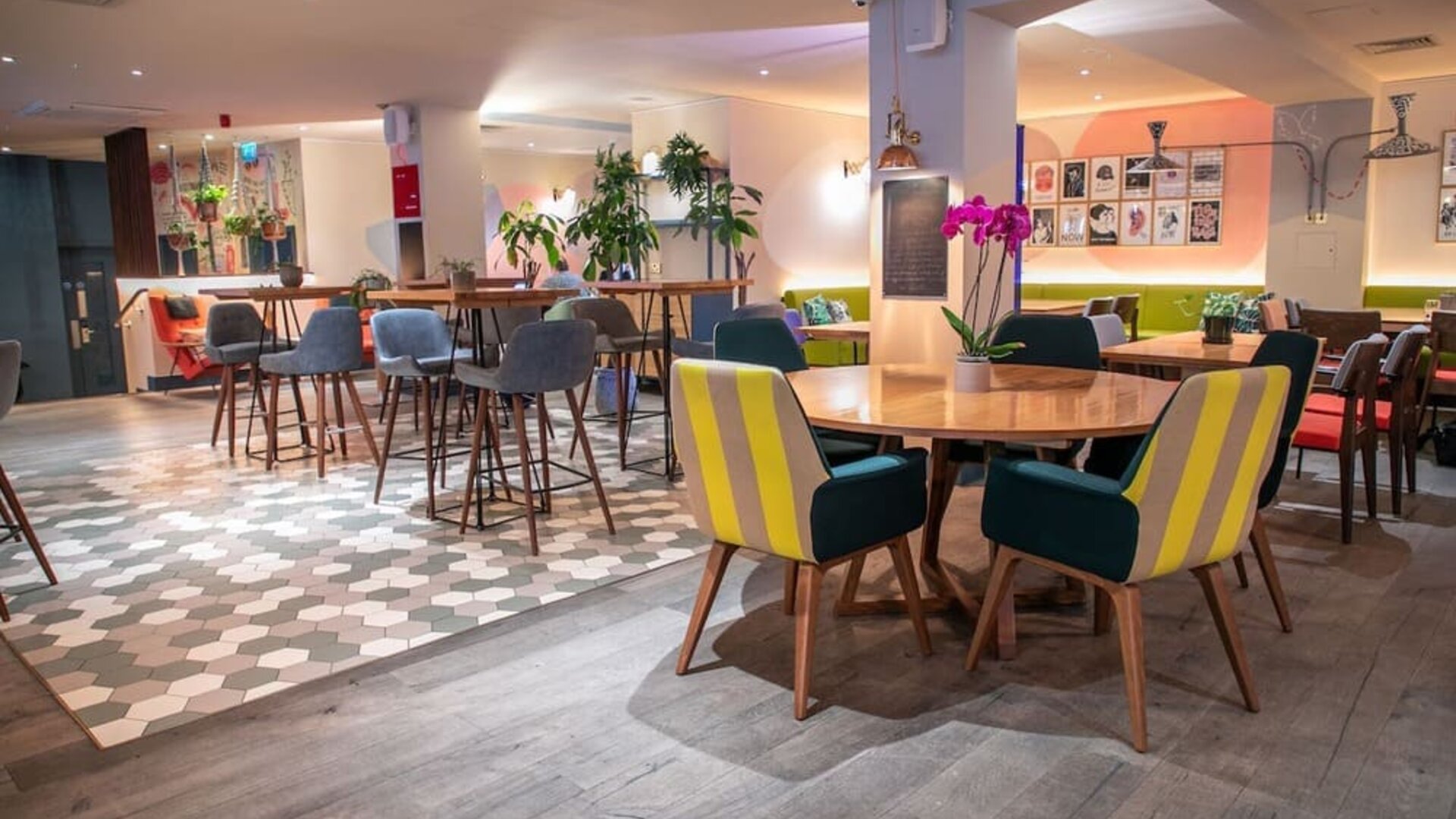 Dining area with comfortable seating at The Corner London City.