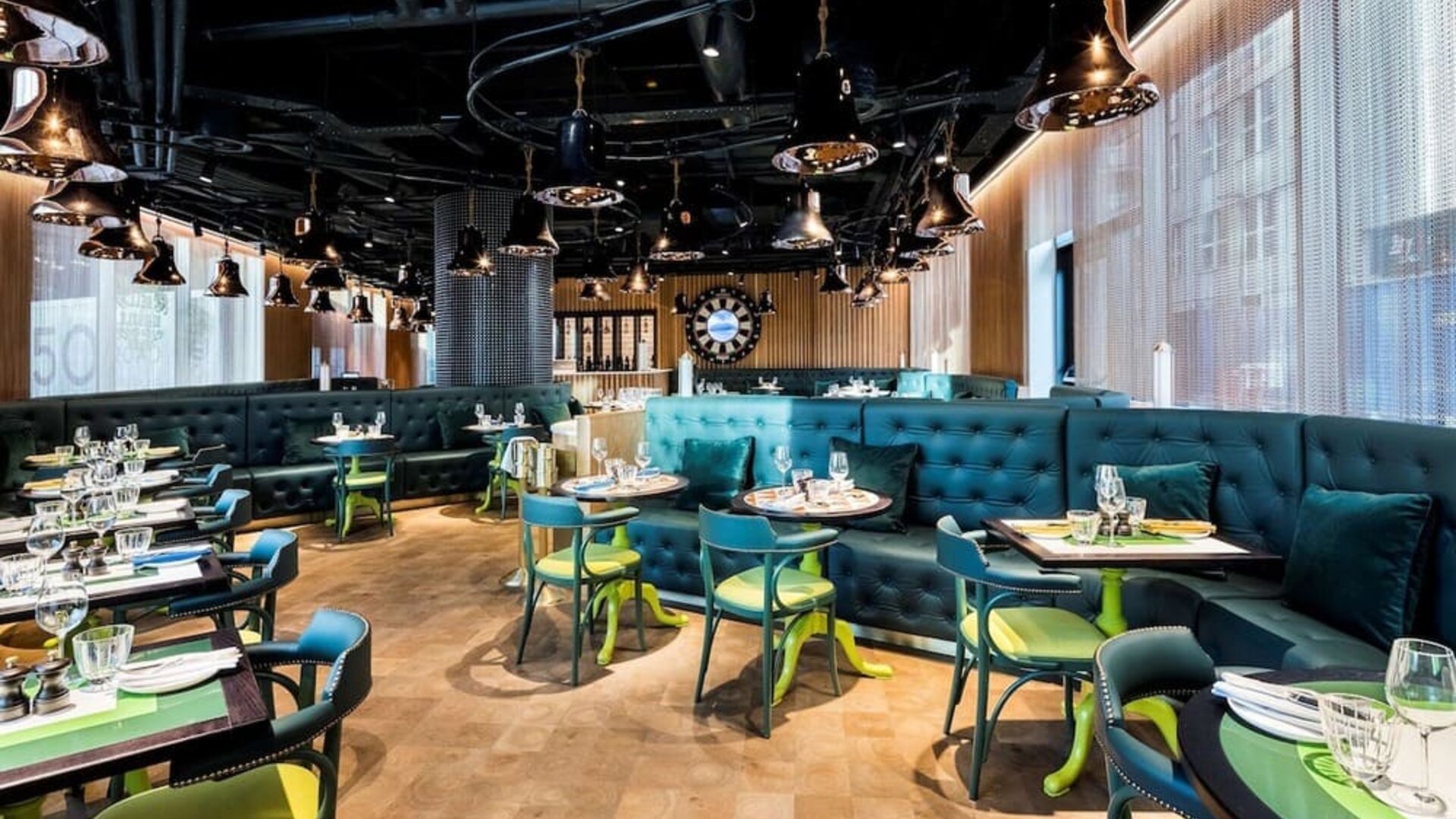 Dining area with comfortable seating at nhow London.