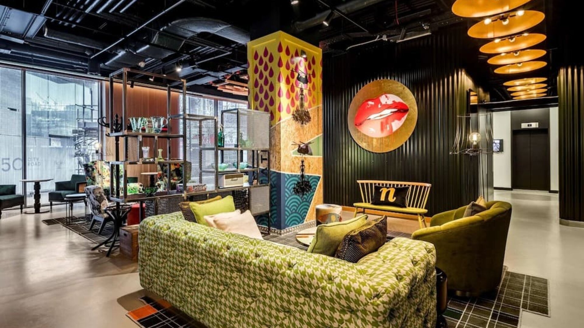 Comfortable lobby lounge area at nhow London.