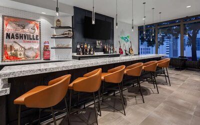 Hotel bar at Homewood Suites By Hilton Nashville.