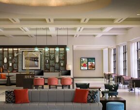 Lobby and coworking lounge at Marriott Boca Raton.