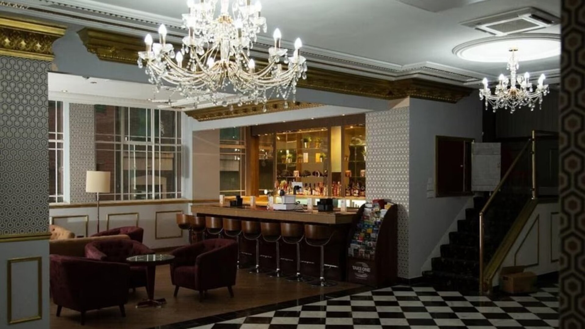 Bar lounge at The Ladbrooke Hotel.