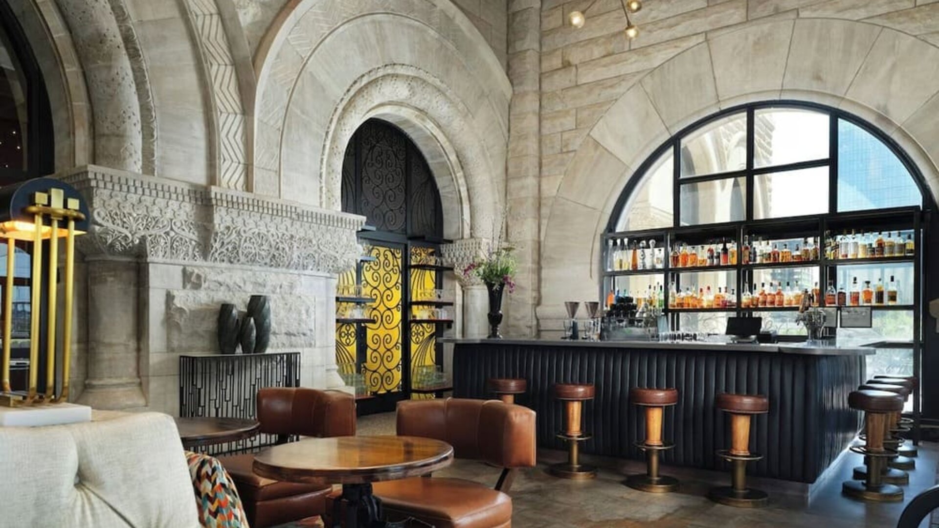 Hotel bar at Union Station Hotel Nashville.