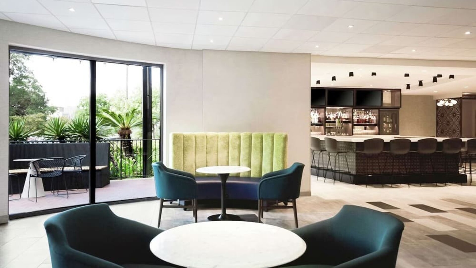 Hotel bar at DoubleTree By Hilton Austin University Area.