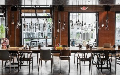 Meeting room at Moxy Phoenix Tempe/ASU Area.