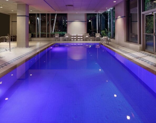 Refreshing indoor pool at Hilton Boston Logan Airport.