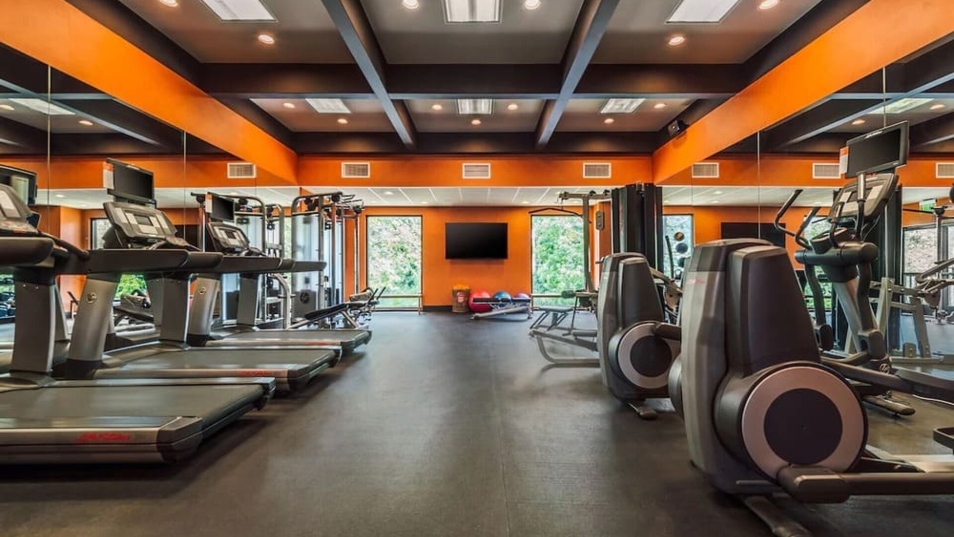 Fitness facility available at The Garland.