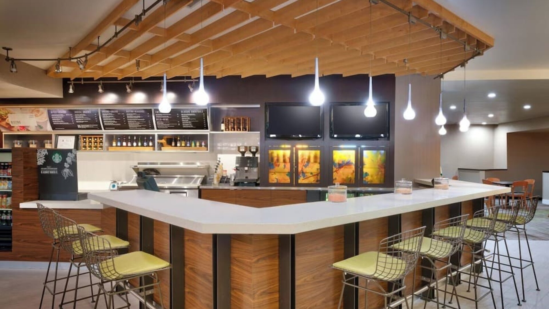 Hotel bar at Courtyard By Marriott Charlotte Airport/Billy Graham Parkway.