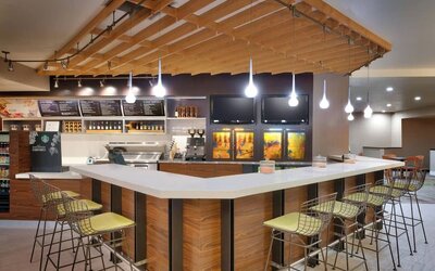 Hotel bar at Courtyard By Marriott Charlotte Airport/Billy Graham Parkway.