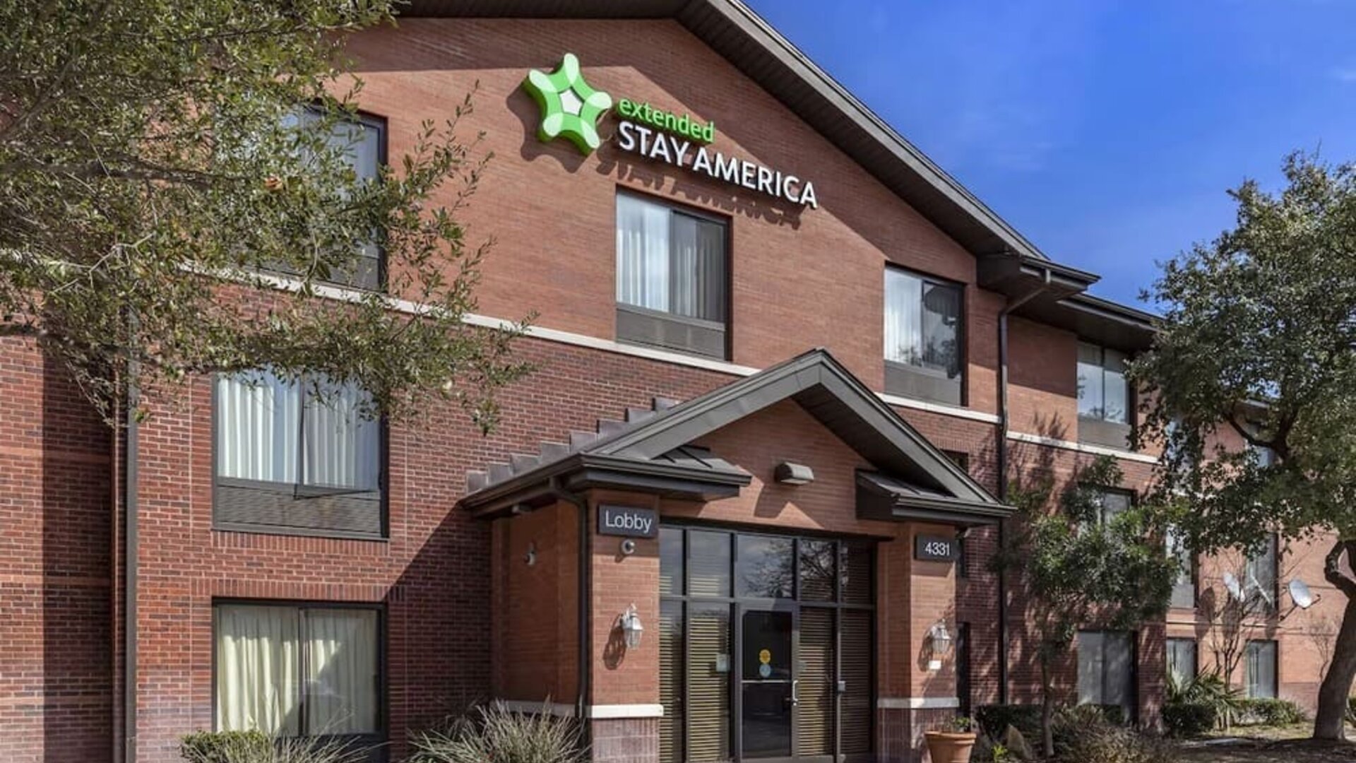Hotel exterior at Extended Stay America.