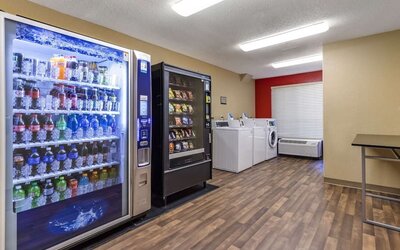 Snack bar and vending machine at Extended Stay America.