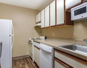 Kitchen area at Extended Stay America.