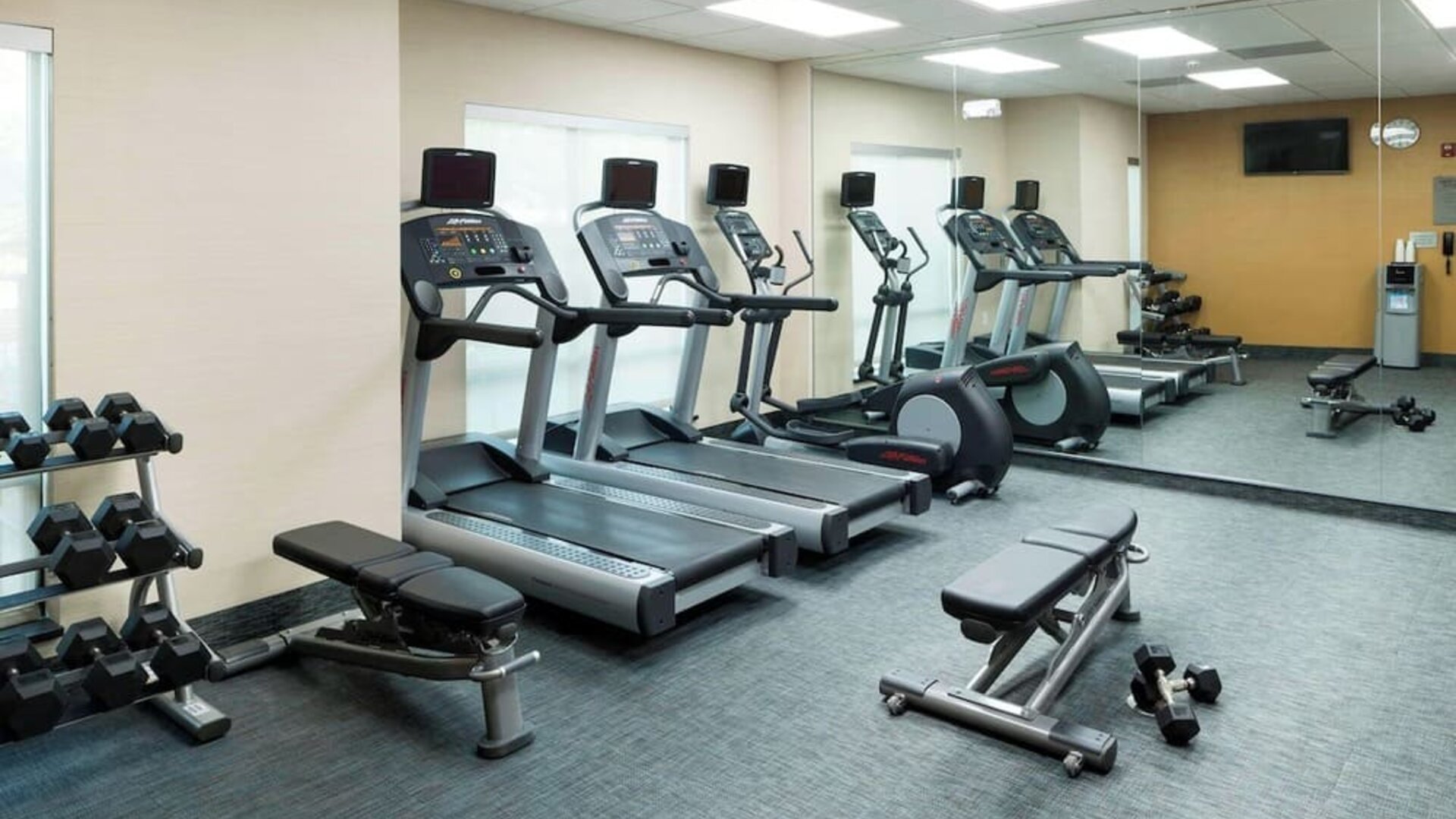 Fitness center at Fairfield Inn & Suites By Marriott Houston Pasadena.