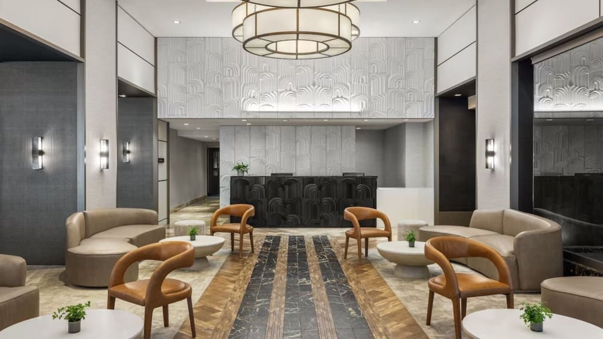 Lounge and coworking space at The Muse New York.