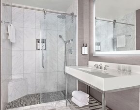 Guest bathroom at The Muse New York.