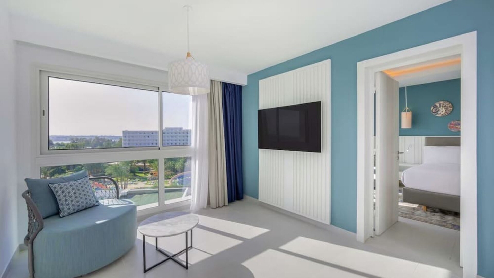 King suite with lounge at Hilton Skanes Monastir Beach Resort.