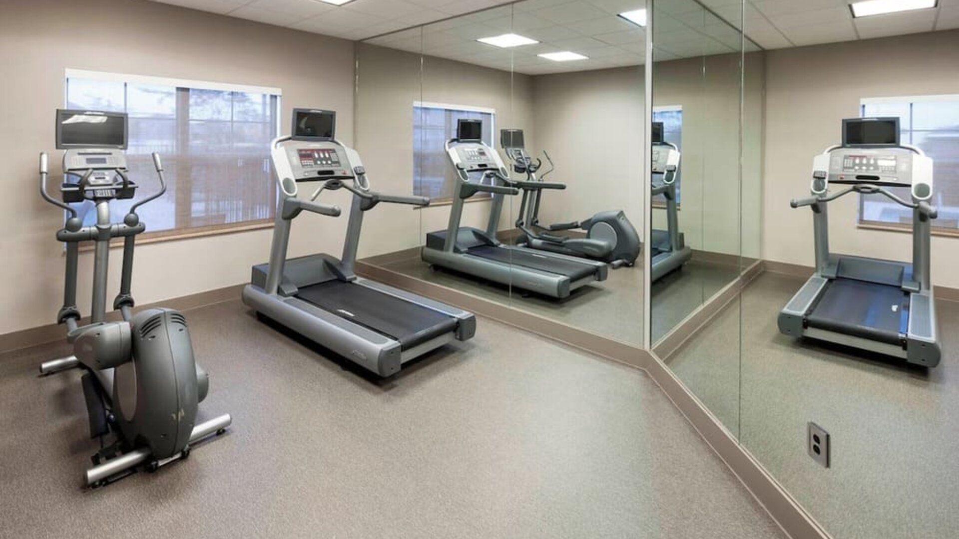 Fitness center at Residence Inn By Marriott Hattiesburg.