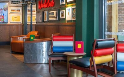 Lobby lounge at Ibis London Gatwick Airport Hotel.