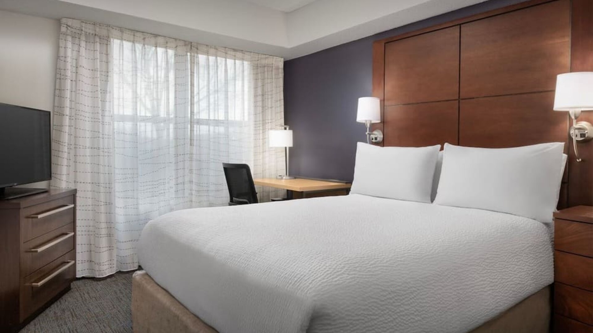 Day use room with work desk at Residence Inn Kansas City Overland Park.