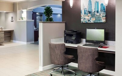 Business center at Residence Inn Kansas City Overland Park.