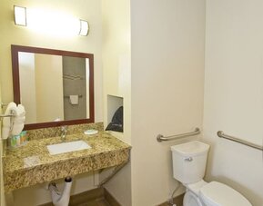 Guest bathroom with shower at The Stevenson Monterey.