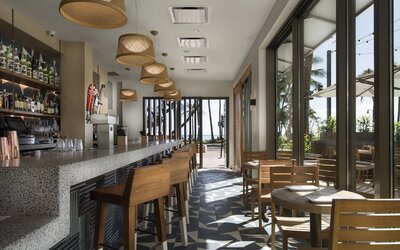 Hotel bar at Alohilani Resort Waikiki Beach.