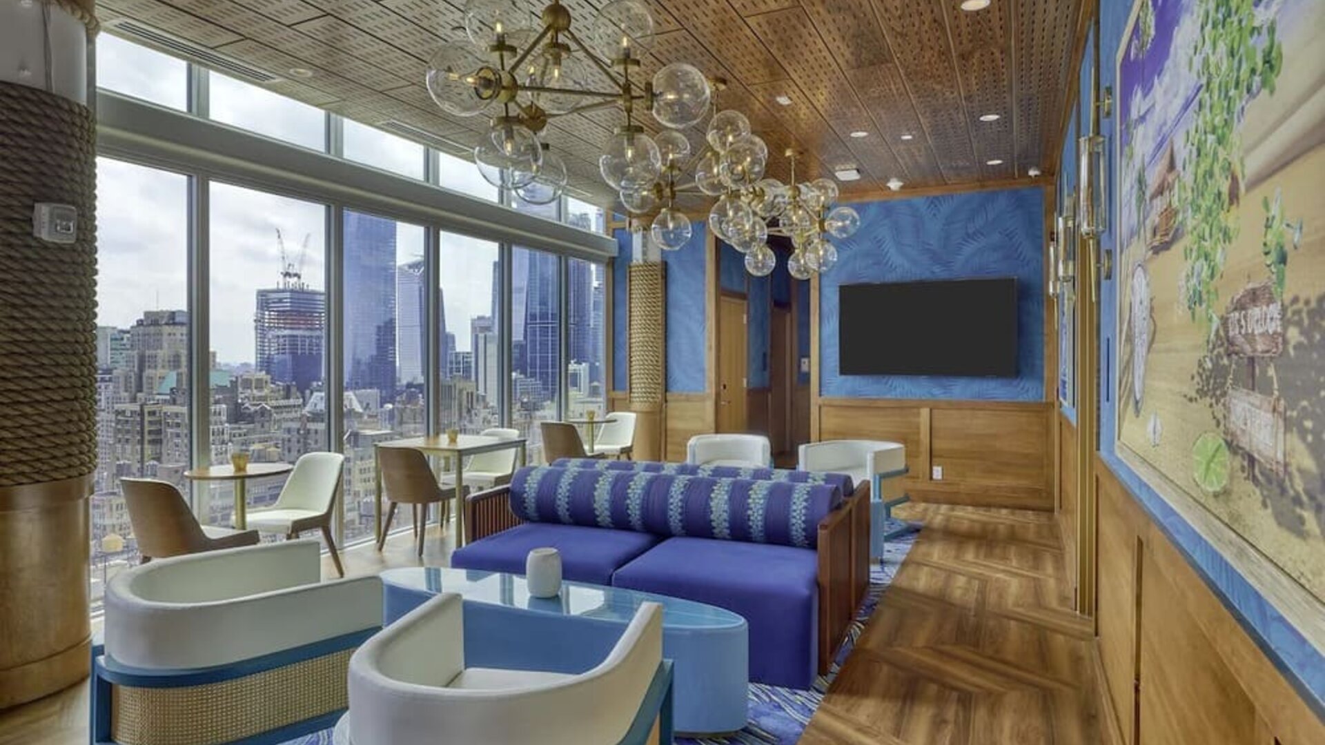 Coworking lounge at Margaritaville Resort Times Square.
